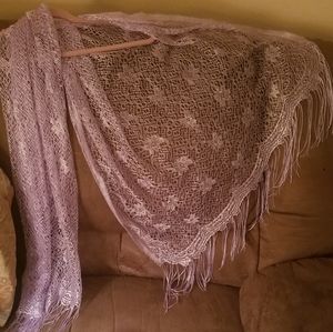 🔥Lavender Crochet Lace Shawl Scarf